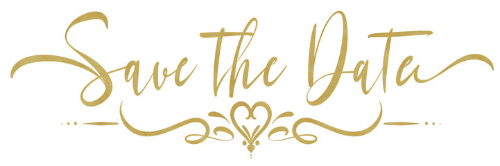 SAVE THE DATE golden text sticker