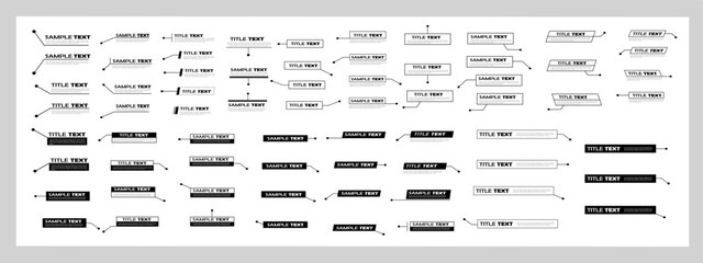 Vector sets digital callouts layout template. Digital information labels, callout bar label and source for advertising. Vector elements