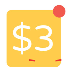 Flat icon design of a price
