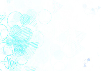 Light BLUE vector background with triangles, circles, cubes.
