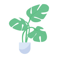 Flat icon design of indoor plant