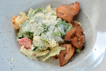 Caesar salad in a restaurant