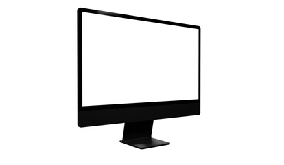 computer monitor with white blank screen