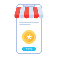Grab a flat icon of online payment 