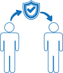 Trust Icon,  Partnership And Agreement Line Symbol, Blue Vector