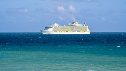 A cruise ship in the ocean