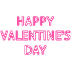 Happy Valentine's Day Neon Sign. Illustration of Love Promotion.