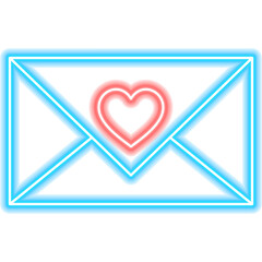 Love Letter Neon Sign. Illustration of Valentine Day Promotion.
