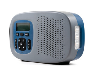 radio with a flashlight on a white background