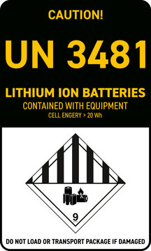 UN 3481 lithium ion batteries contained with equipment, more than 20 Wh