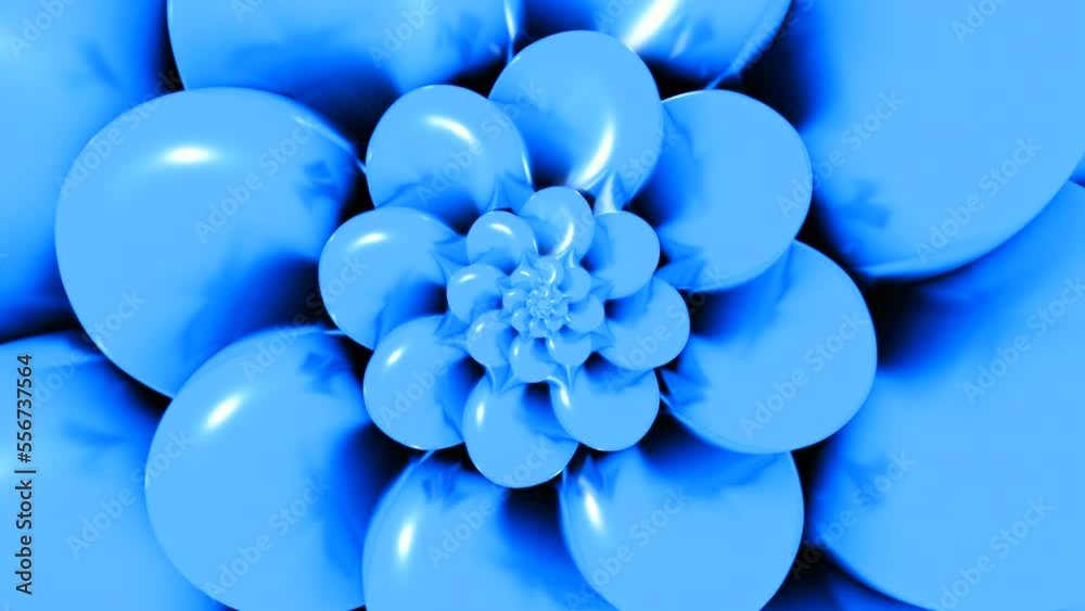 Poster abstract rotating 3d flower. design. bright color pattern of rotating flower. large flower with roun