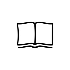Open book pages icon hand drawn icon.