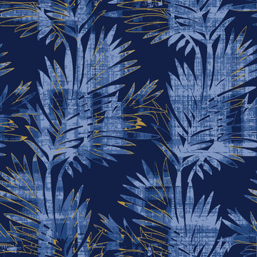 Check Seamless Pattern. Stripes and Swirls Batik Jeans Background. Abstract Geometric Corduroy. Floral Diagonal. Watercolor Imitation of Tartan Velvet Textile. Tie Dye Retro Illustration for Denim.