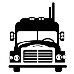 Big rig truck icon vector