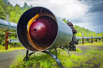 Trans-Alaska Pipeline, Interior Alaska in summertime; Fairbanks, Alaska, United States of America