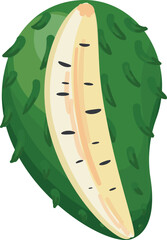 Cutted soursop icon cartoon vector. Food fruit. Tropical plant