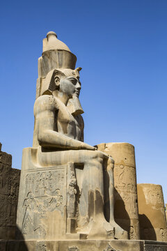 Colossus of Ramses II, Court of Ramses II, Luxor Temple, UNESCO World Heritage Site; Luxor, Egypt