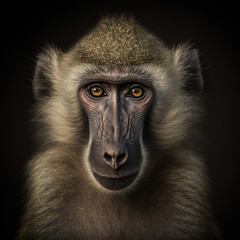 a close up portrait of a babbon