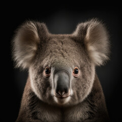 a close up portrait of a koala