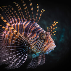 Fototapeta premium a closeup of a lionfish