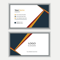 Double-sided landscape business card template for corporate Business. Modern and Clean Vector printable visiting card for advertisement layout. Minimal and clean vector business card design. 