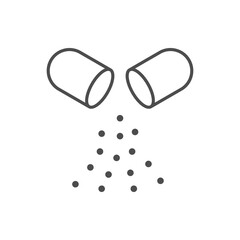 Capsule content line outline icon