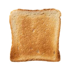 Abwaschbare Fototapete Bäckerei Close-up shot of toasted bread isolated on white