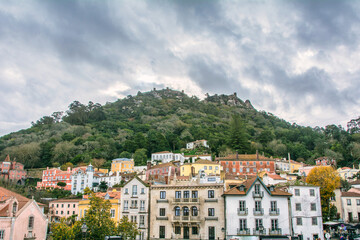 Fototapeta na wymiar Landscape Of The Town Of Sintra, Portugal. Concept Of Travel And Tourism. Travelling