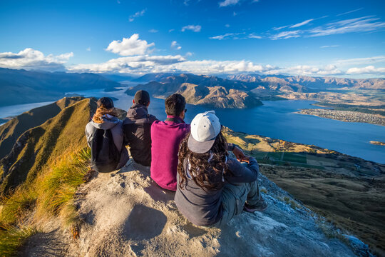 The strenuous yet highly rewarding hike to Roys Peak in Wanaka. The hike is difficult but the views are spectacular; Wanaka, Otago, New Zealand