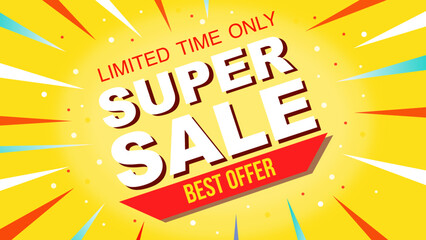 poster SUPER SALE design yellow and red color 