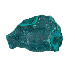 Gem malachite on white isolated