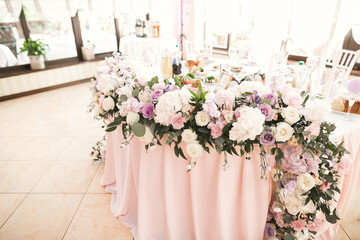 Decorations for the wedding ceremony. Beautiful flowers