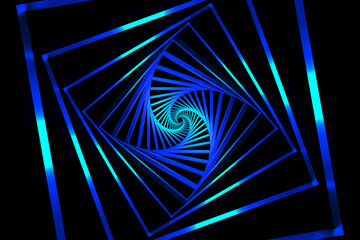 Digital black and blue 3-Dimensional art