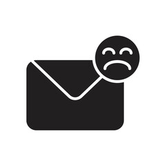 Sad message envelope icon design. Bad News, red Mail, Warning Letter, bills, debts, overdue payments vector concept. isolated on white background. 