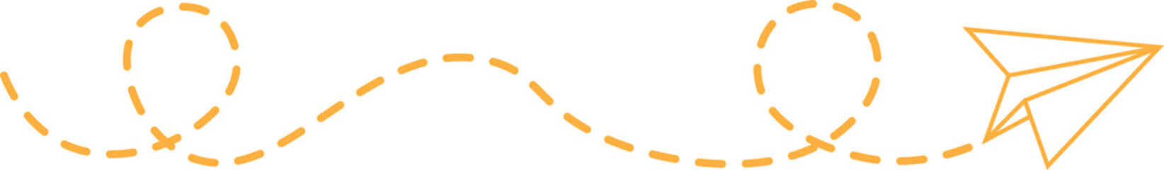 Dashed Line Paper Airplane Route