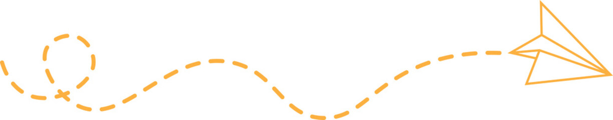 Dashed Line Paper Airplane Route