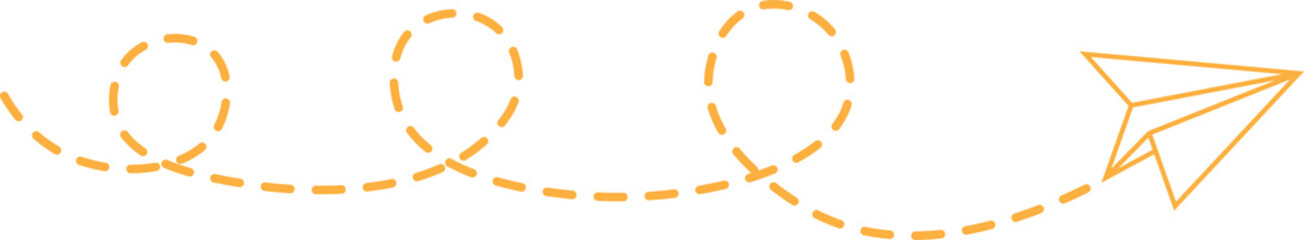 Dashed Line Paper Airplane Route