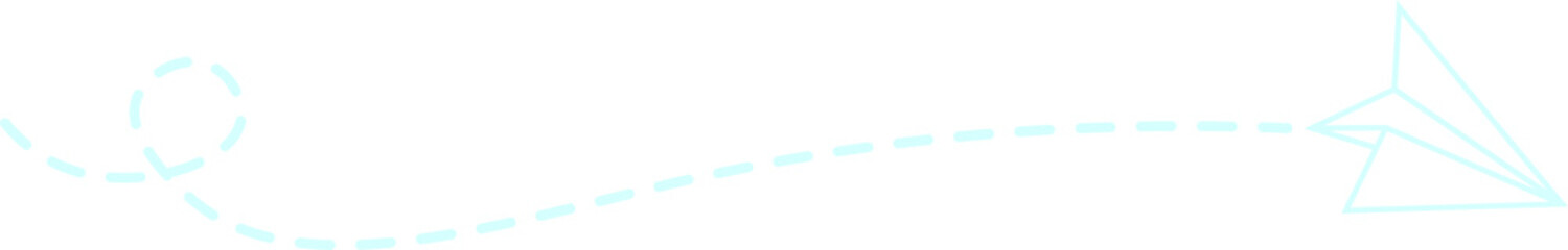 Dashed Line Paper Airplane Route
