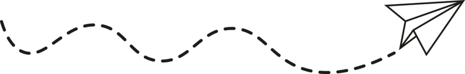 Dashed Line Paper Airplane Route