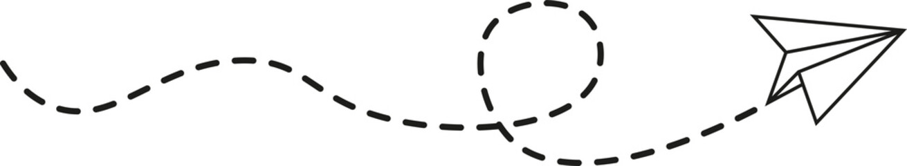 Dashed Line Paper Airplane Route