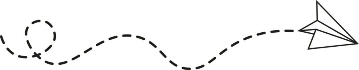 Dashed Line Paper Airplane Route