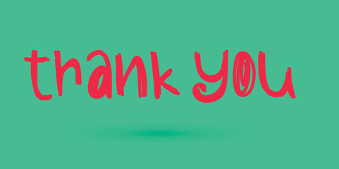Thank you word doodle typography lettering vector illustration