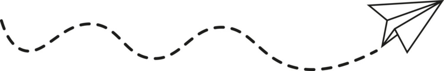 Dashed Line Paper Airplane Route