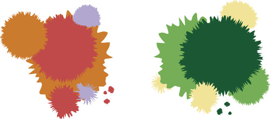 Multicolored blots from the paint. Abstract vector background for text, color templates