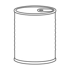 Metal can vector icon.Outline vector icon isolated on white background metal can.