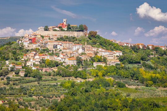Skyline of Motovun, a village in the hills of Istria, Croatia; Motovun, Croatia