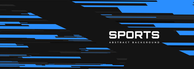 Sports abstract background. Modern sport banner design with horizontal blue and gray lines. Vector illustration © Biod