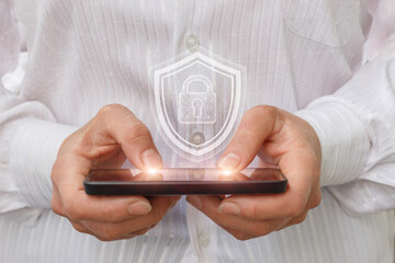 Concept of installing protection on mobile devices and a tablet.