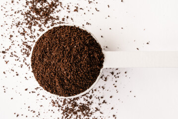 Ground Coffee on a Teaspoon