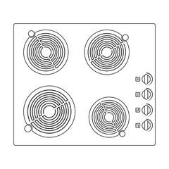 Gas stove vector icon.Outline vector icon isolated on white background gas stove.